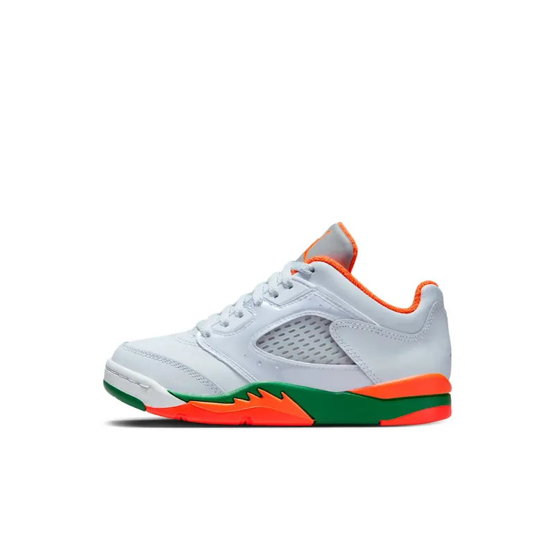 Jordan 5 Retro Low Miami Hurricanes “Football Grey / Brilliant Orange / Pine Green” | FQ1316-018