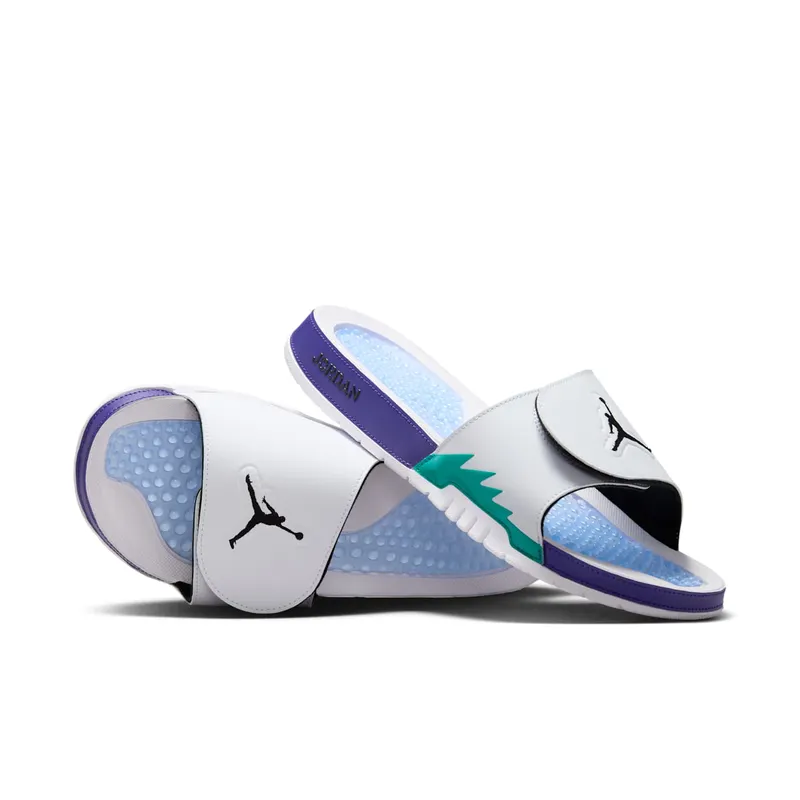 Jordan Hydro 5 Retro Slide “White New Emerald Grape Ice Black” | 555501-103