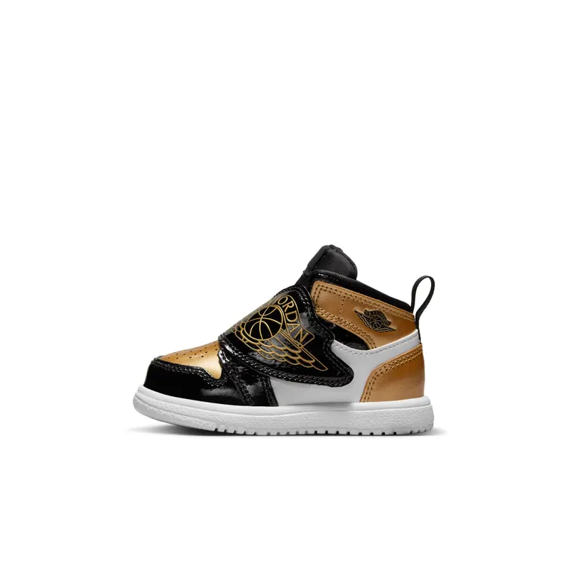 Sky Jordan 1 Mid Black Metallic Gold White | DV6068-071