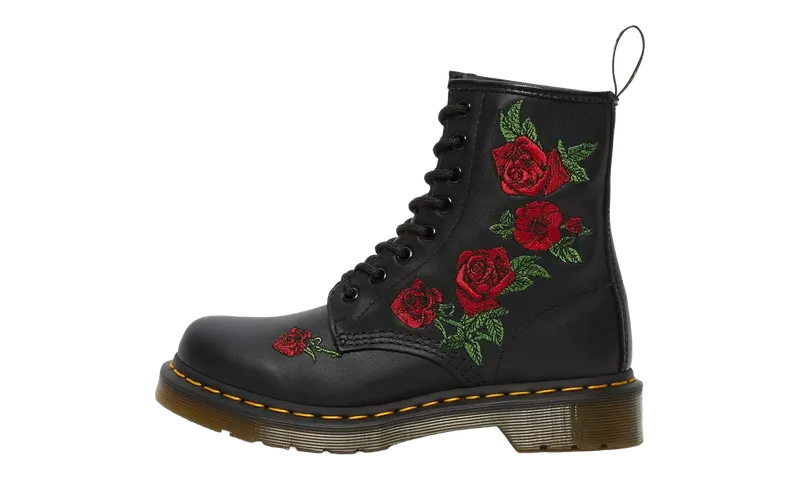 Dr Martens 1460 Vonda Floral Leather Lace Up Boots “Black — Softy T” | 24722001