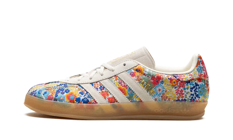 Adidas Gazelle Indoor “Liberty London – Floral Embroidery” “Off White / Gum / Collegiate Green” | JP5309
