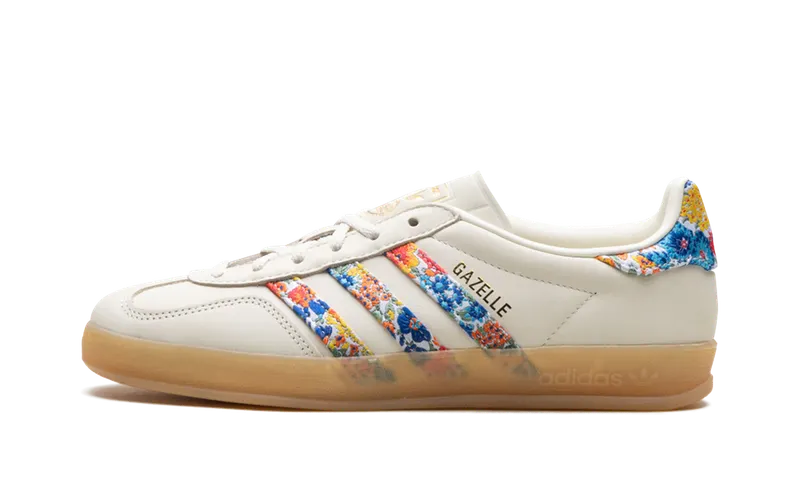 Adidas Gazelle Indoor “Liberty London – Florals” “Off White / Gold Metallic / Gum” | JH7370