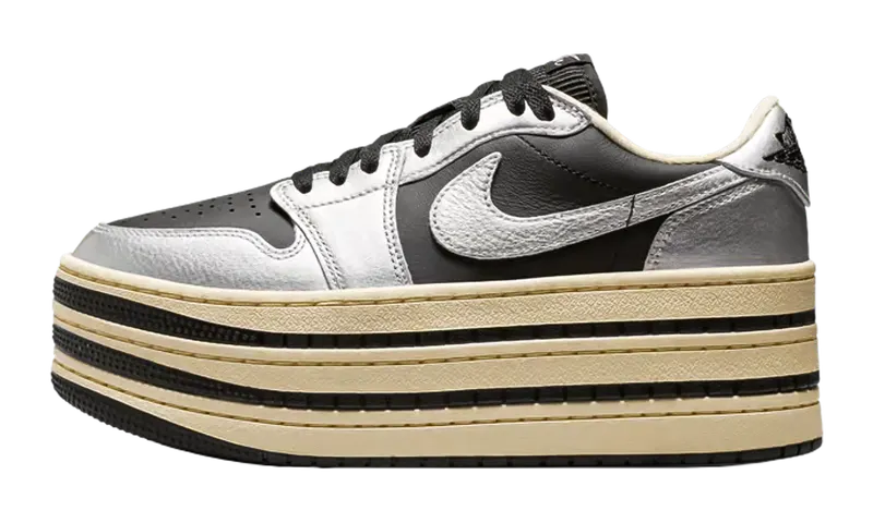 Air Jordan 1 Low Triple Stack “Metallic Silver / Black” | HV8288-001