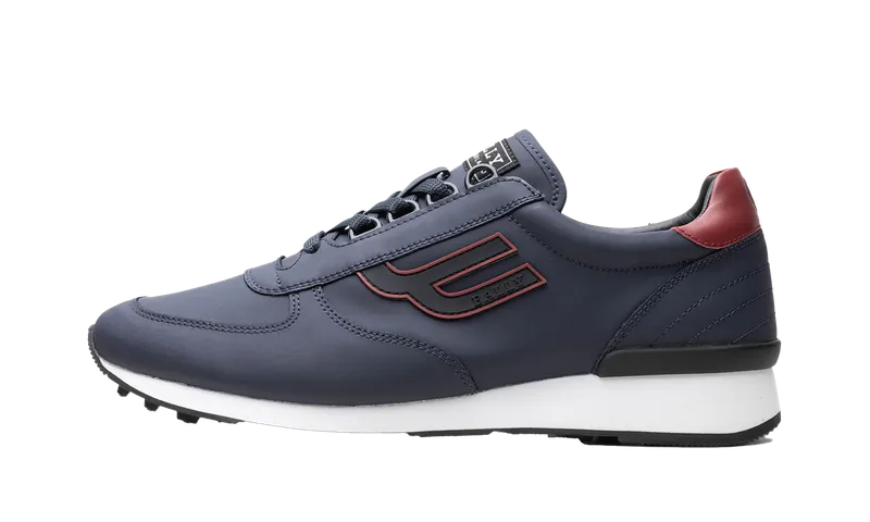 Bally Galaxy rubberized leather trainer “Navy/Red” | GOLDY-M