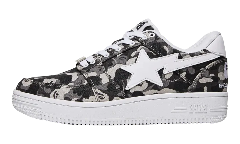 Bape Comme des Garçons x Bapesta Low “White Camo” | BPCDG191-WHT