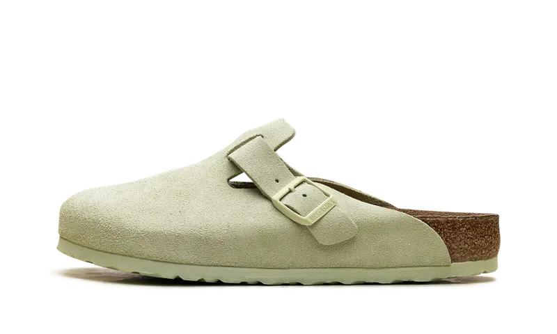 Birkenstock Boston Soft Footbed Suede Leather “Faded Lime” | 1027648