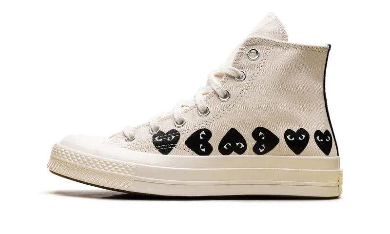 Converse Chuck Taylor All Star 70 Hi “Comme des Garcons PLAY Multi-Heart Milk” “Multi/Milk” | AZ-K127-001