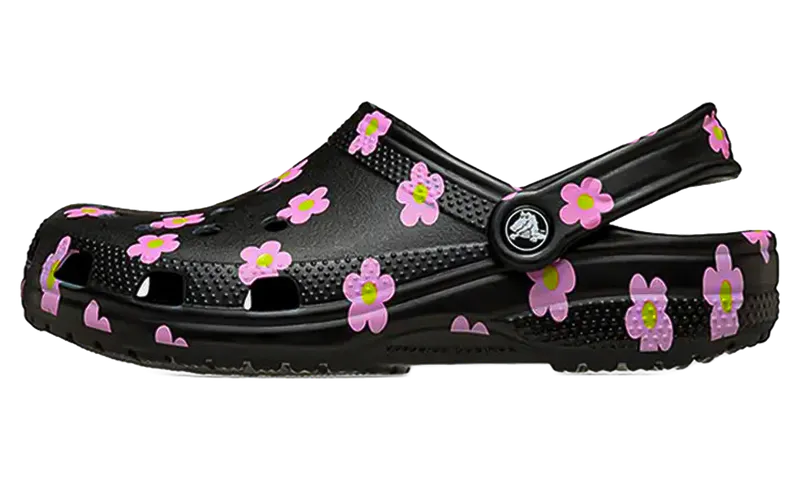 Crocs Flower Classic Clog GS “Black / Pink” | 212670-001