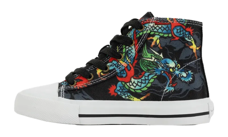 Ed Hardy Dragon Tattoo High Top Sneakers PS “Black / White” | EH04769001