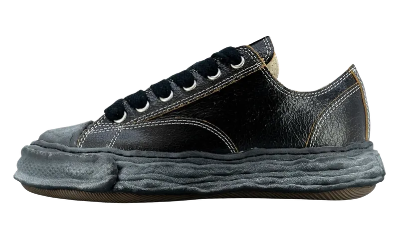 Maison Mihara Yasuhiro Cracked Leather Peterson Sneaker Low “Black” | A12FW708-BLK