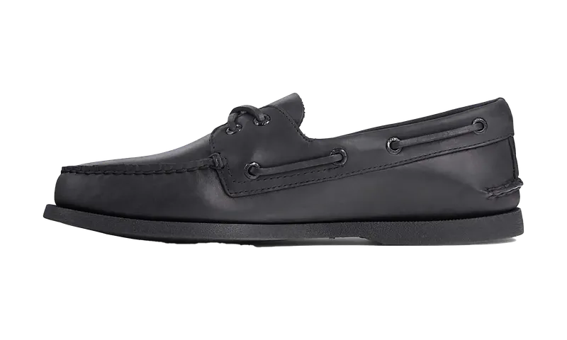 Sperry A/O 2 Eye Leather (Wide) “Black” | 0836981-WIDE