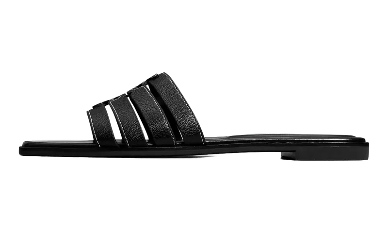Tory Burch Ines Cage Slide “Perfect Black” | 158616-006