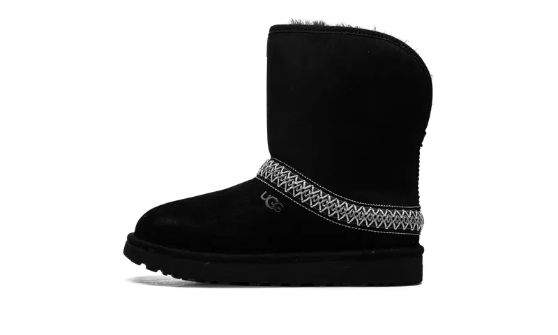 Ugg Classic Short Crescent Boot “Black” | 1161770-BLK