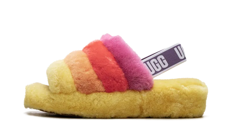 Ugg Fluff Yeah Slide “Rainbow Yellow” | 1097169-PRYW