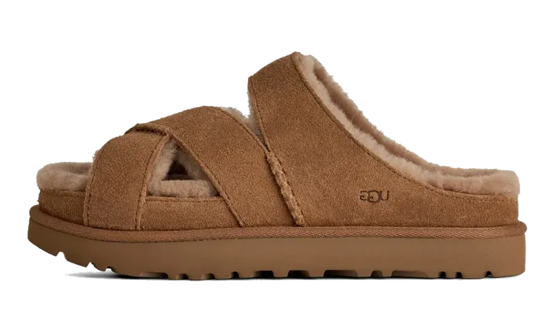 Ugg Greenport Cross Strap Slide “Chestnut” | 1178470-CHE