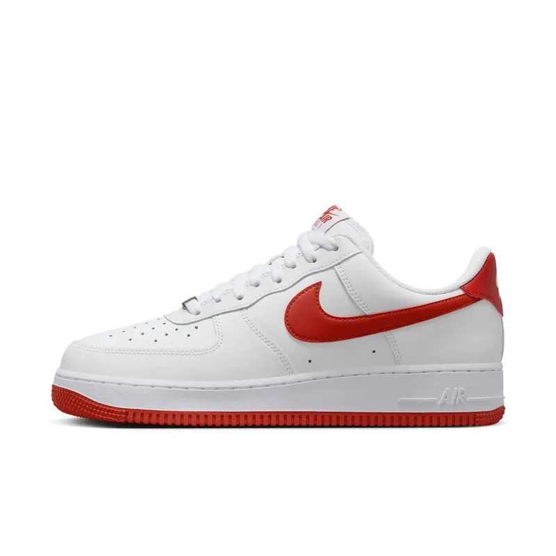 Nike Air Force 1 ’07 Dragon Red “White / White / Dragon Red” | FJ4146-106