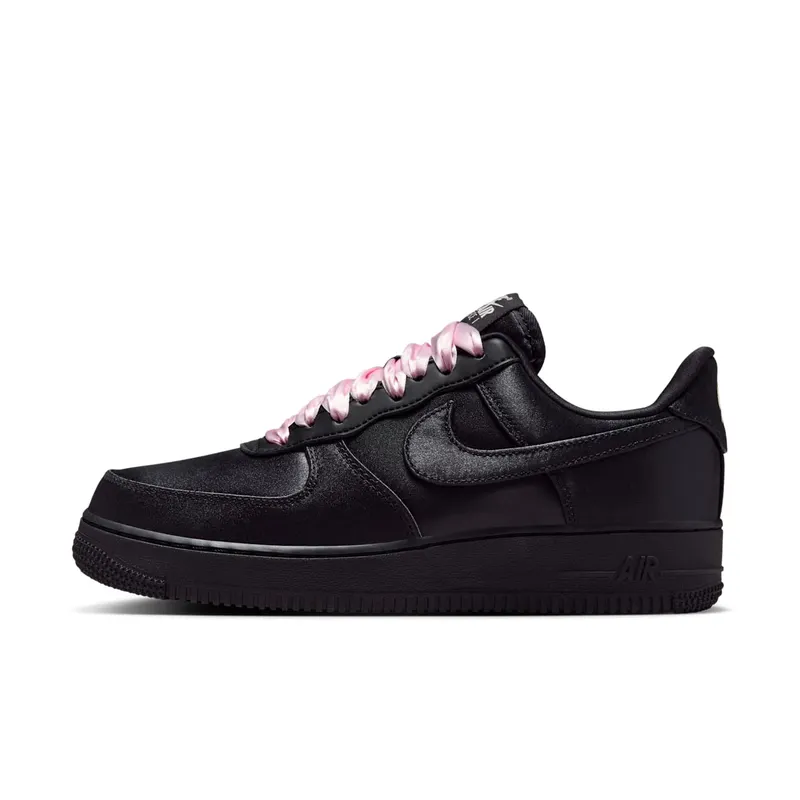 Nike Air Force 1 Low ’07 LV8 Black Satin “Black / Black / Pink Foam” | IH2034-010