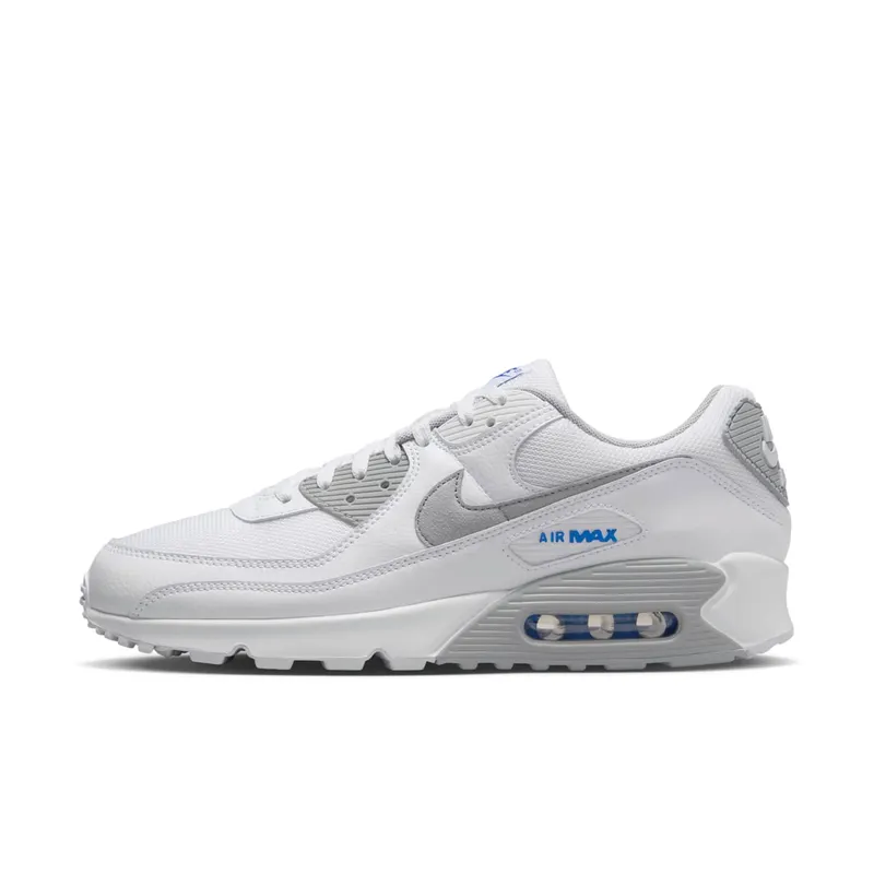 Nike Air Max 90 White Racer Blue Light Smoke Grey “White / Racer Blue / Black” | HM0705-100