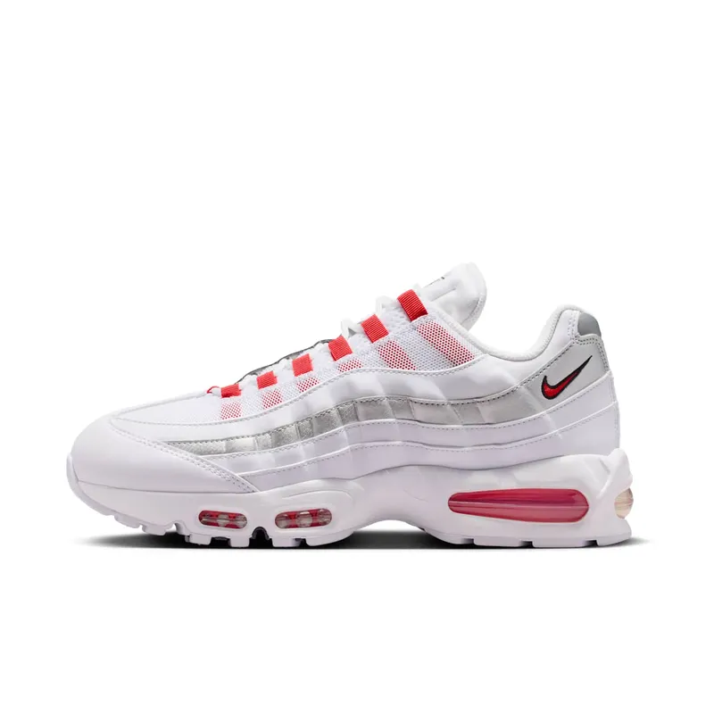 Nike Air Max 95 SE “Big Bubble England” “White/Speed Red/Metallic Silver/Obsidian” | IQ0176-100
