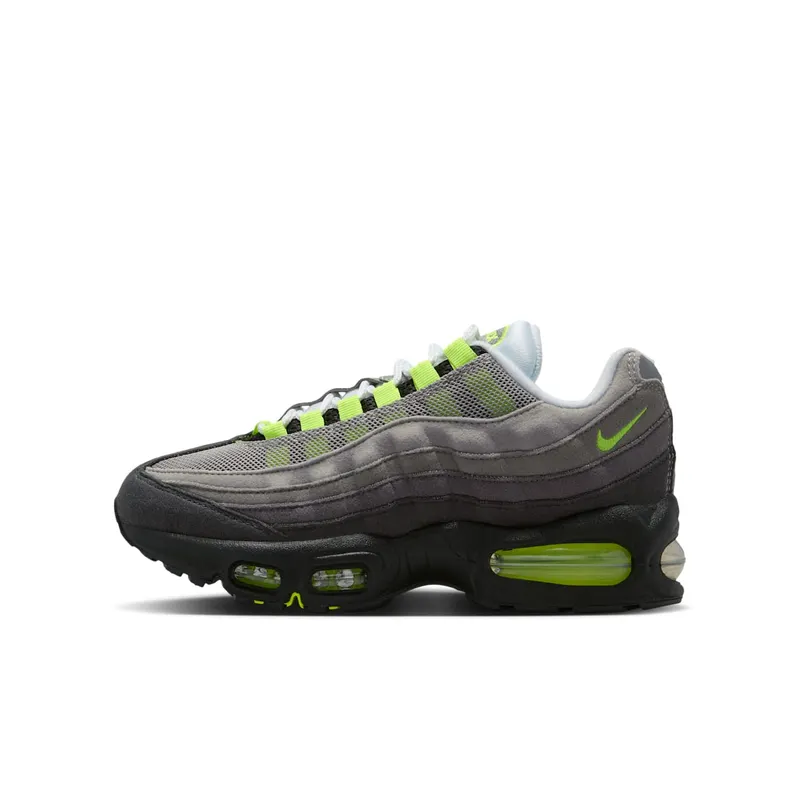 Nike Air Max 95 OG GS “Big Bubble Neon – 2025/2026” “Black/Anthracite/Light Graphite/Neon Yellow” | HF7054-050