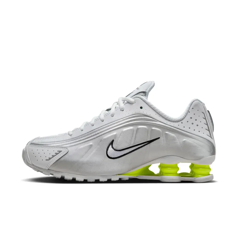 Nike Shox R4 “White Metallic Silver Volt” | AR3565-102