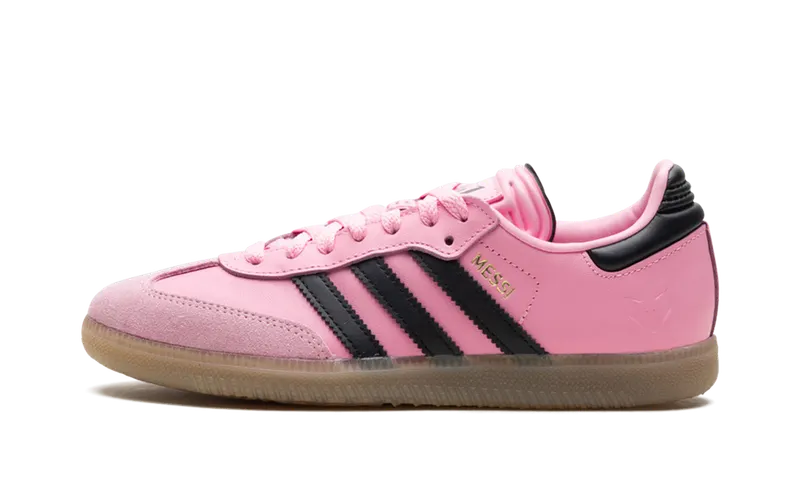 Adidas Samba “Lionel Messi – Inter Miami CF Debossed Home Kit” “Light Pink / Core Black / Gum” | JP7844