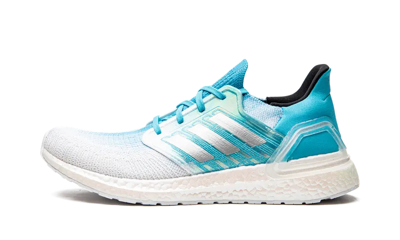 Adidas UltraBoost 20 ‘Signal Cyan’ Cloud White/Silver Metallic/Signal Cyan | FV8324