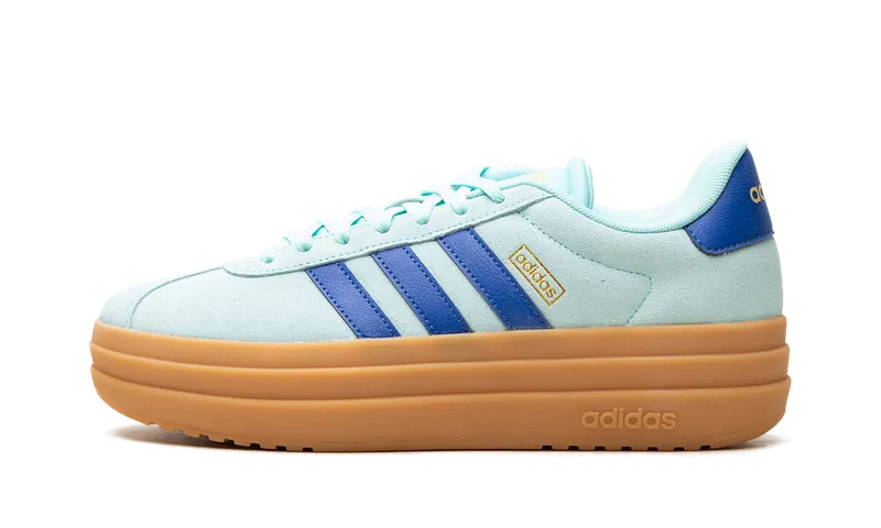 Adidas VL Court Bold Tennis Shoes “Flash Aqua / Royal Blue / Gold Metallic” | JS3813