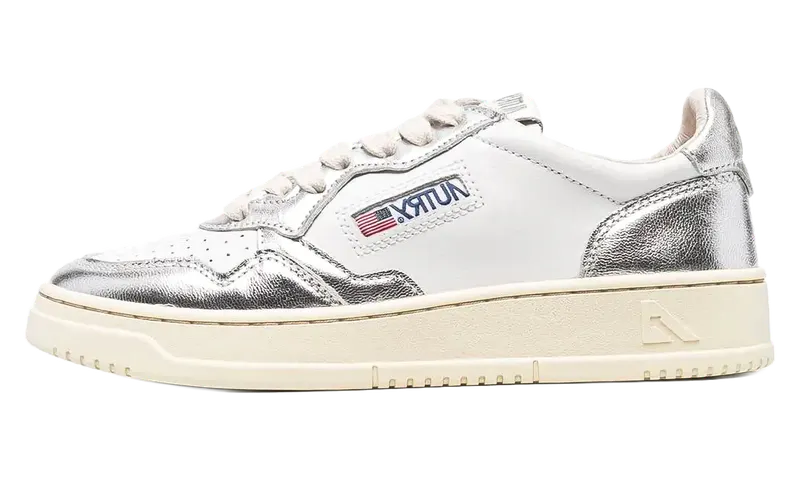 Autry Medalist Low Leather “White/Silver” | AULW-WB18