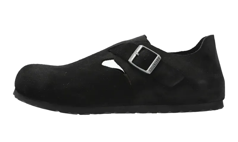 Birkenstock London Suede Leather “Black-Narrow Fit” | 1028078