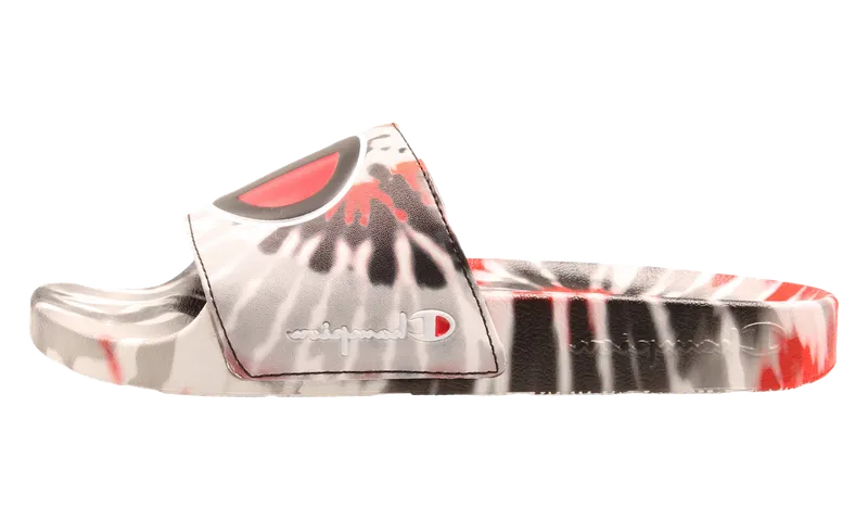 Champion Life™ IPO Tie Dye Slides GS “Black / Scarlet Red / Grey” | CP101192Y