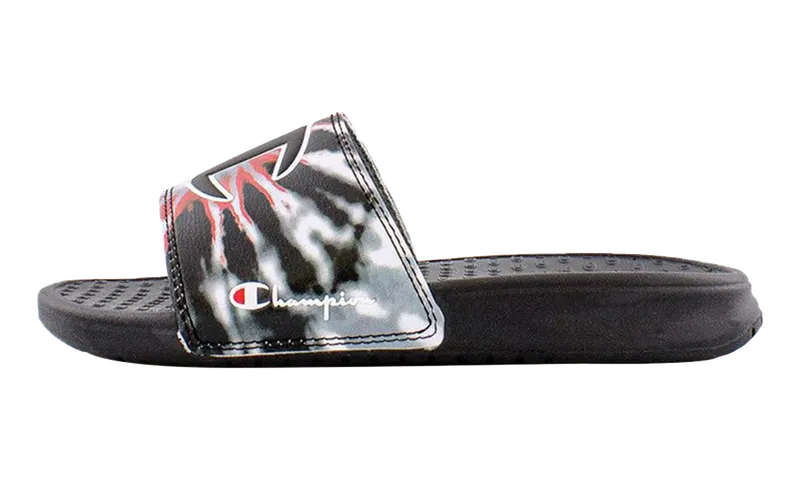 Champion Super Slides Tie Dye PS “Black / Scarlet / Multicolor” | CP101195P