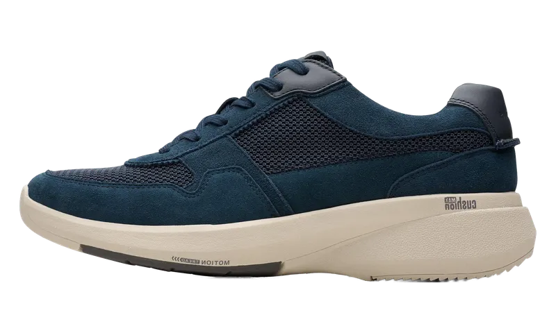 Clarks Lehman Race Trainers “Navy Suede” | 26176966