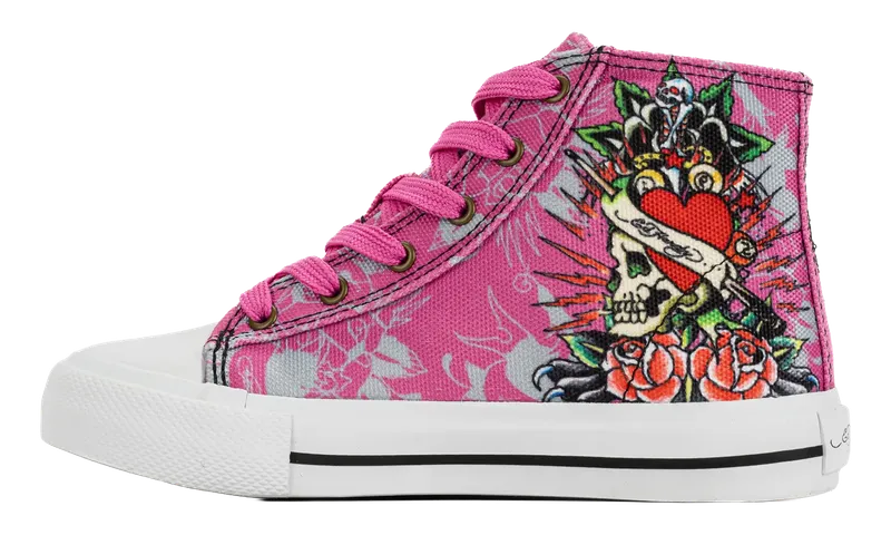 Ed Hardy Skull High Top Sneakers PS “Pink / White” | EH04769655