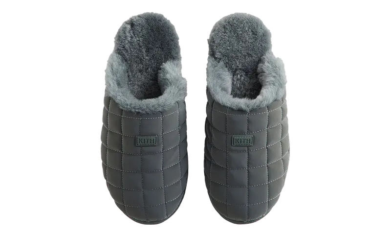 Kithmas Puffed Logo Slippers “Machine Grey” | KITH223