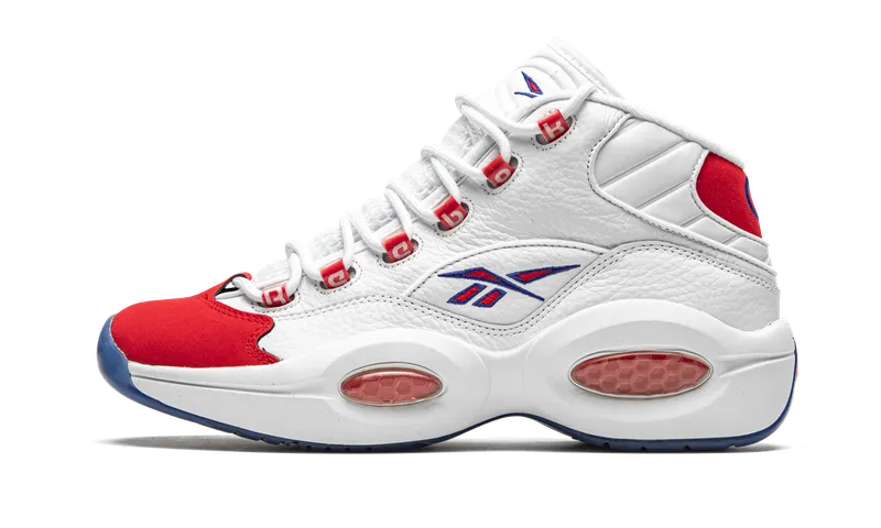 Reebok Question Mid Double Cross White/Collegiate Royal-Primal Red “White/Collegiate Royal/Red” | FV7563