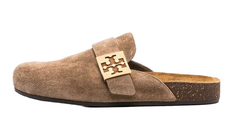 Tory Burch Mellow Mule “River Rock Gold” | 154446-037