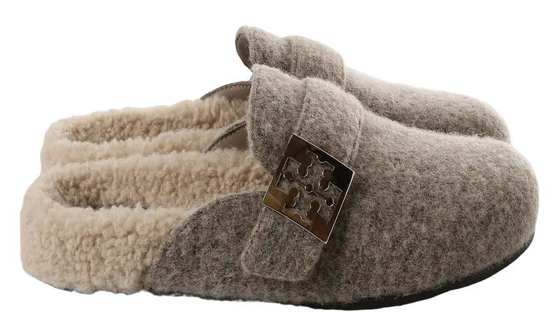 Tory Burch Mellow Shearling Mule “FOG GRAY/TAUPE” | 178312-960