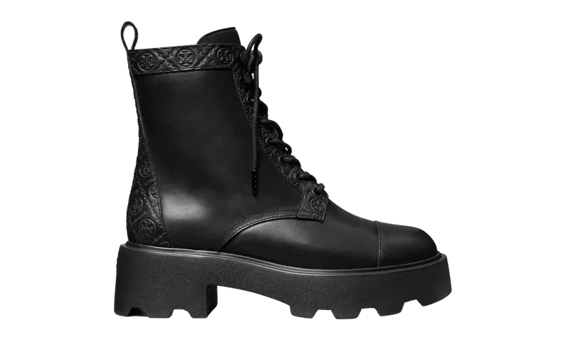 Tory Burch T Monogram Lug Ankle Boot 65MM “PERFECT BLACK” | 178112-006