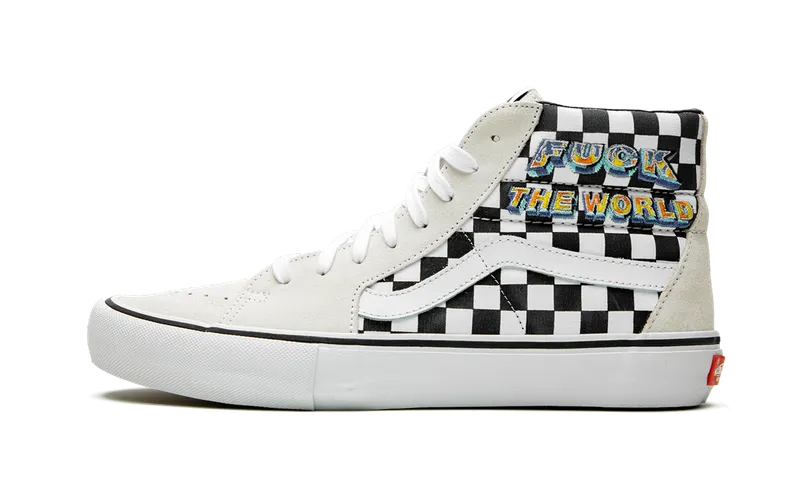 Vans Sk8-Hi Pro “Supreme – F*ck the World – Checker” | VN0A45JDSY4