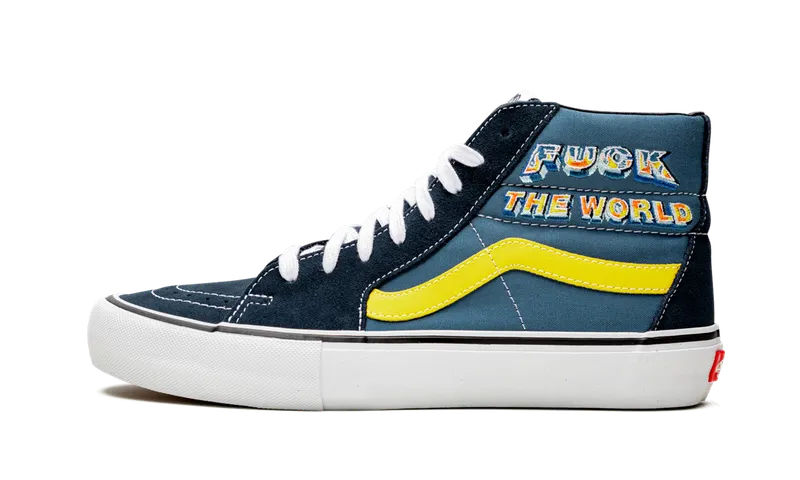 Vans Sk8-Hi Pro “Supreme – F*ck the World – Navy” | VN0A45JDSY2