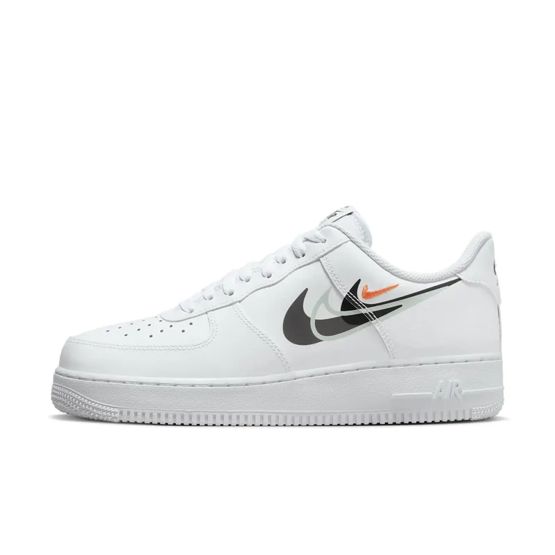 Nike Air Force 1 Low ’07 Multi Swoosh White Black “White / Black / Light Silver” | FN7807-100