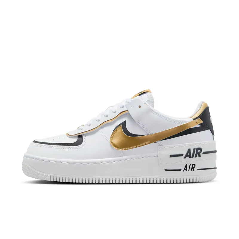 Nike Air Force 1 Low Shadow White Black Metallic Gold | CI0919-125