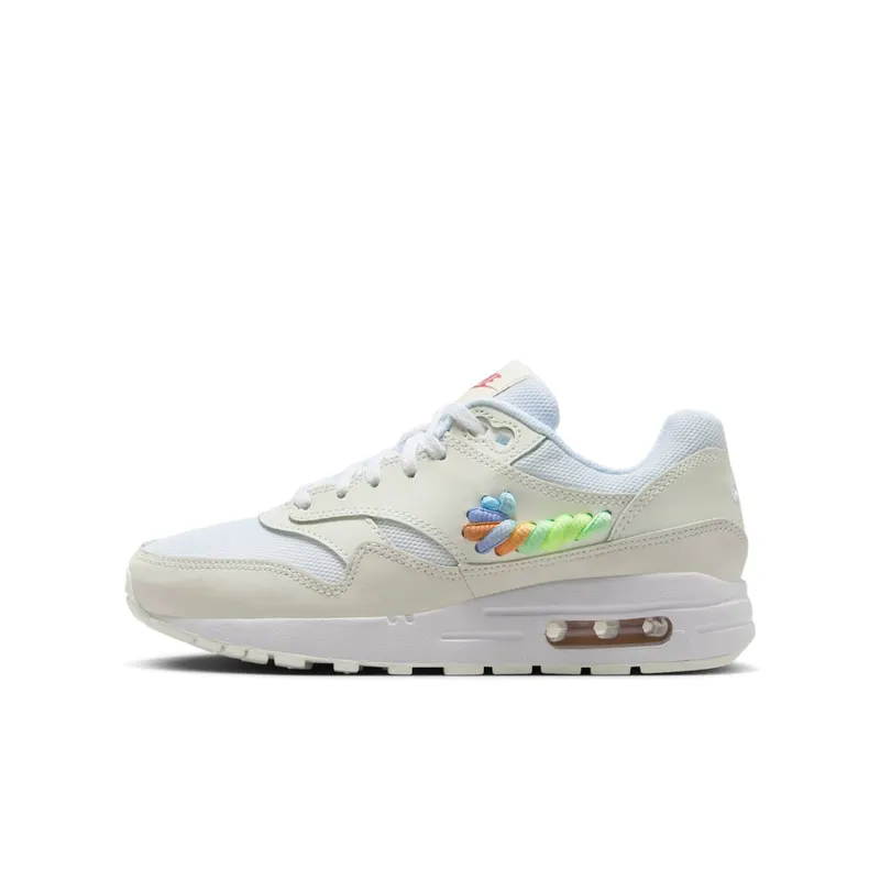 Nike Air Max 1 SE White Rainbow Lace Swoosh “White / Summit White / Terra Blush” | FN4782-100