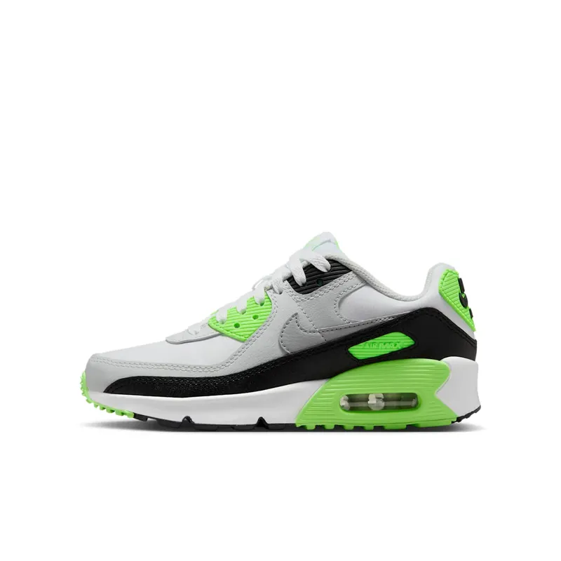 Nike Air Max 90 LTR White Photon Dust Lime Blast Light Smoke Grey | CD6864-130