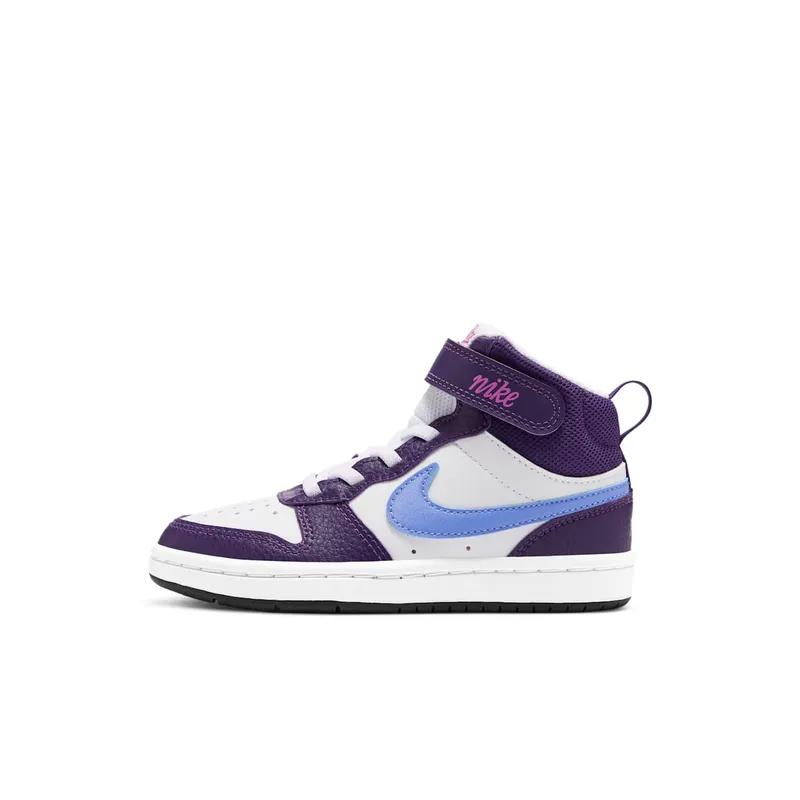 Nike Court Borough Mid 2 White Eggplant Royal Pulse “White / Eggplant / Active Fuchsia” | CD7783-106