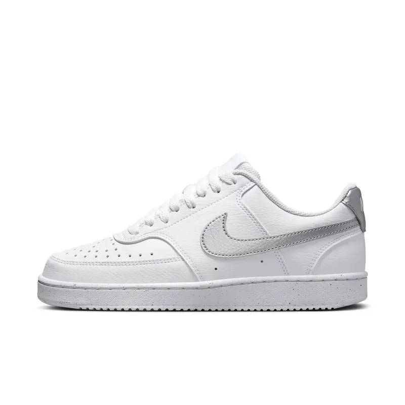 Nike Court Vision Low Next Nature White Metallic Silver “White / White / Metallic Silver” | DH3158-108
