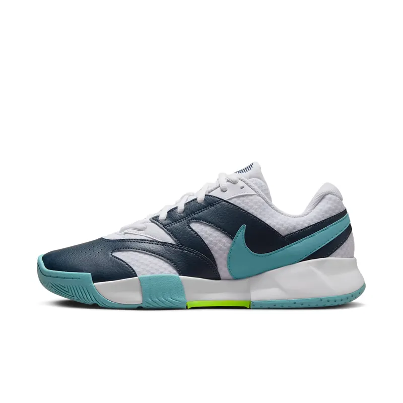 Nike Court Lite 4 White Armory Navy Denim Turquoise Volt | FD6574-101