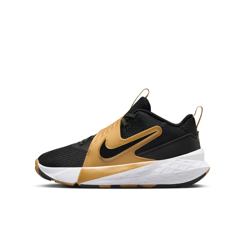 Nike Team Hustle D 12 Black Metallic Gold White | HF6279-003