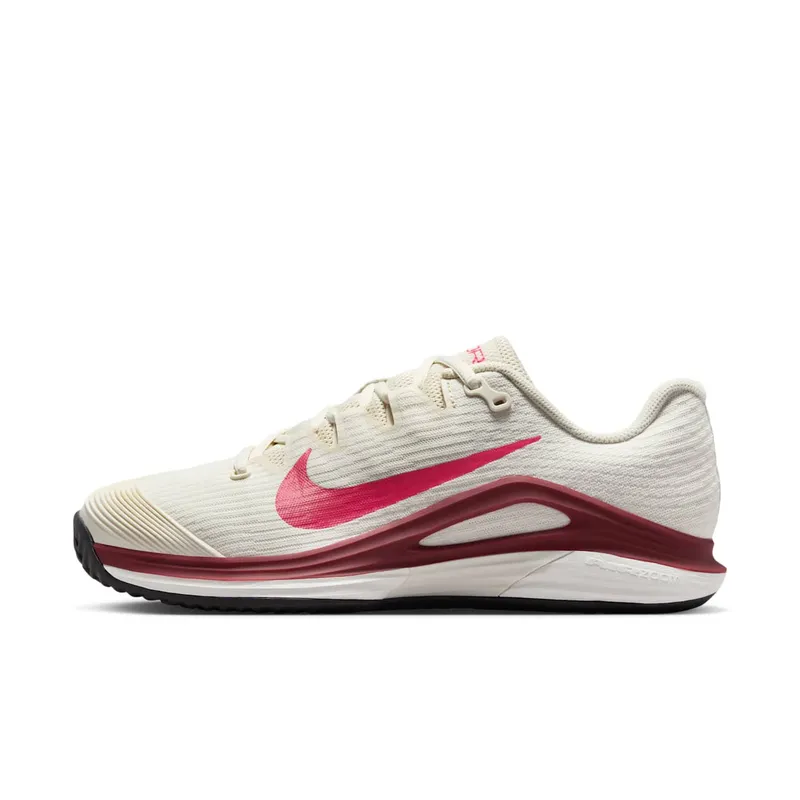 Nike Court Air Zoom Vapor 12 Clay Pale Ivory Sail Team Red Rush Pink | HQ6027-104